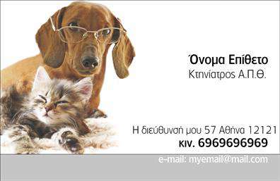 Επαγγελματικές κάρτες - Κτηνιατροι - Κωδ.:101808