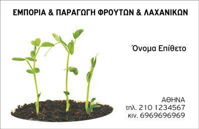 Επαγγελματική κάρτα για Φρουτα-ΛαχανικαΑνακαλύψτε την ιδανική επαγγελματική κάρτα που θα προσφέρει έναν ελκυστικό και φρέσκο αέρα στην επιχείρησή σας στον τομέα των φρούτων και λαχανικών. Το σχέδιο της κάρτας παρουσιάζει ζωντανά χρώματα και έντονες εικόνες από φρούτα και λαχανικά, που εντυπωσιάζουν και προκαλούν αμέσως το ενδιαφέρον.Η διάταξη είναι προσεκτικά σχεδιασμένη, με ευανάγνωστη γραμματοσειρά και ισορροπημένη τοποθέτηση των στοιχείων, προσδίδοντας ένα επαγγελματικό και κομψό αποτέλεσμα. Το background στοιχείο ενισχύει τη δυναμική της κάρτας, ενώ τα χρώματα αφήνουν μια θετική αίσθηση που συνδέεται άμεσα με τη φρεσκάδα των προϊόντων σας.Αυτή η επαγγελματική κάρτα όχι μόνο μυρίζει φρεσκάδα, αλλά και αντανακλά τον επαγγελματισμό και την αξιοπιστία σας στον τομέα. Η δυνατότητα προσαρμογής της κάρτας είναι μοναδική, με χώρο για την προσθήκη ονόματος, τηλεφώνου και λογότυπου, επιτρέποντάς σας να τη διαμορφώσετε σύμφωνα με τις ανάγκες σας.Αν επιθυμείτε, μπορείτε επίσης να τονίσετε τις υπηρεσίες σας, όπως ειδικές προσφορές ή τηλέφωνα παραγγελιών, ώστε να προσφέρετε περισσότερες πληροφορίες στους πελάτες σας.Με αυτή την κάρτα, θα ξεχωρίσετε και θα αφήσετε μια θετική εντύπωση στους πελάτες σας. Μπορείτε να κάνετε όποιες αλλαγές θέλετε μέσω του online σχεδιαστικού εργαλείου.